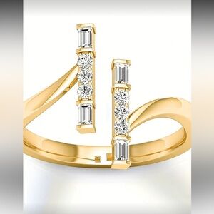 Elegant Gold Plated Crystal  Women's Ring Sz 9 nwt